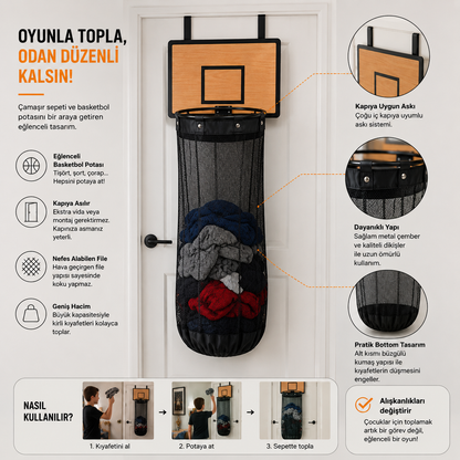 Basket Potalı Kirli Çamaşır Sepeti